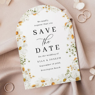 Stunning White Floral Wedding Save The Date