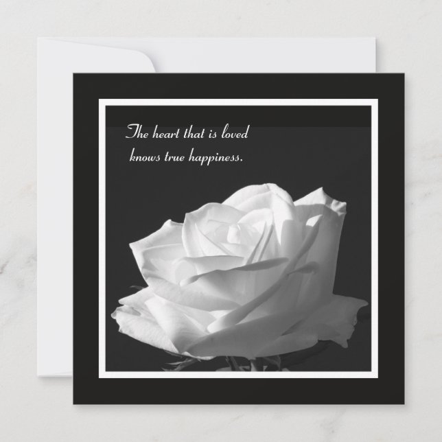 Stunning White Rose Vow Renewal Invitation (Front)