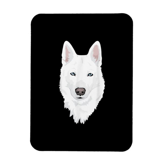 Stunning White Siberian Husky - Sweet White Snow Magnet (Vertical)