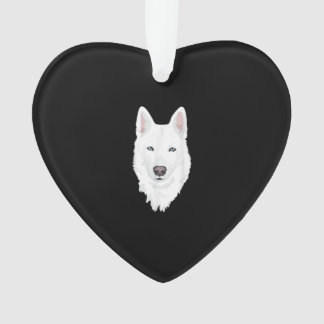 Stunning White Siberian Husky - Sweet White Snow Ornament