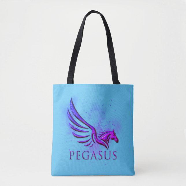 Stunning Winged Purple Pegasus Cosmic Background Tote Bag (Front)