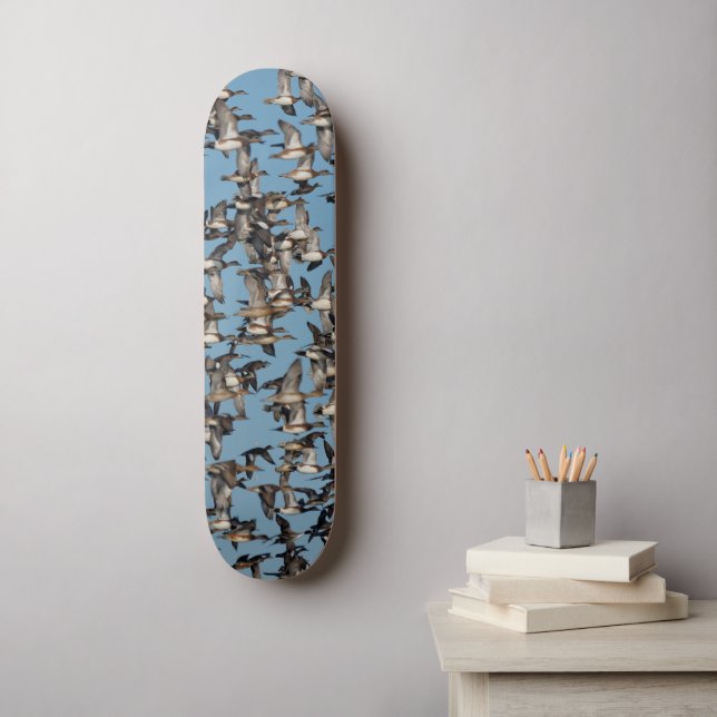 Stunning Winter Ducks in Flight Skateboard (Wall Art)