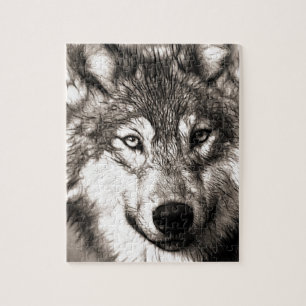 Stunning wolf face photo print accessories therian jigsaw puzzle