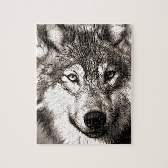 Stunning wolf face photo print accessories therian jigsaw puzzle (Vertical)
