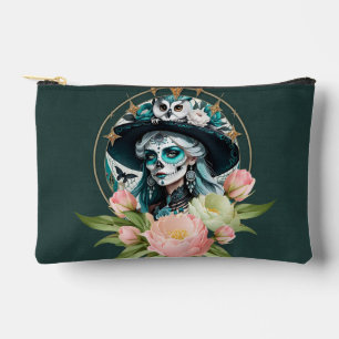 Stunning woman with a stunning sugar skull makeup accessory pouch