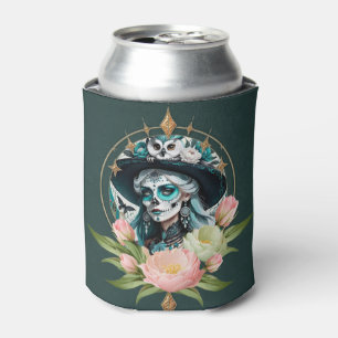 Stunning woman with a stunning sugar skull makeup can cooler