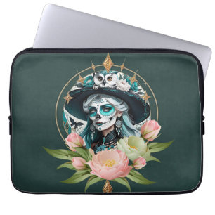 Stunning woman with a stunning sugar skull makeup laptop sleeve