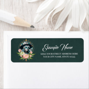 Stunning woman with a stunning sugar skull makeup return address label