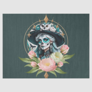 Stunning woman with a stunning sugar skull makeup tissue paper