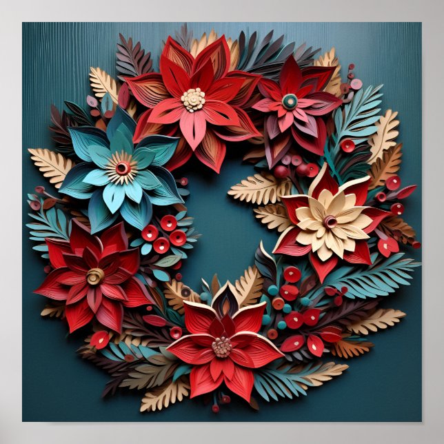 Stunning wood Christmas wreath  Poster (Front)