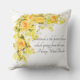 Stunning Yellow Rose Delicate Gratitude Floral Cushion