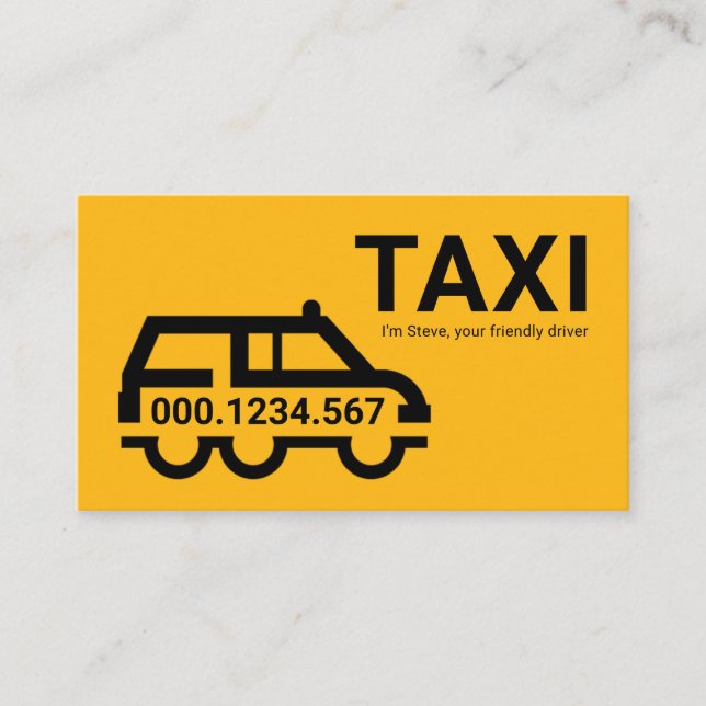 Stunning Yellow Taxi Car Station Wagon Business Card (Front)