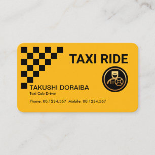 Stunning Yellow Taxi Check Boxes Cab Driver Business Card
