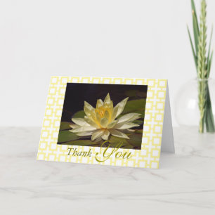 Stunning Yellow White Lotus Blossom Thank You Card
