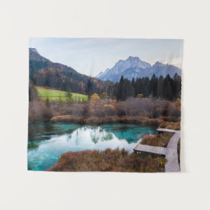 Stunning Zelenci, Slovenia in autumn Tapestry