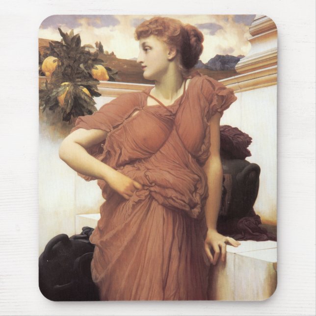 Stunningly Beautiful Woman at the Fountain Mouse Pad (Front)