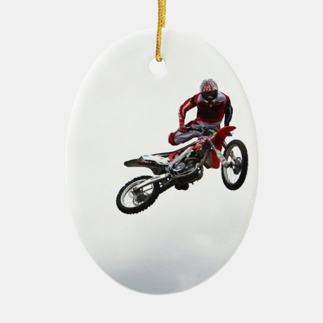 Stunt Bike Ceramic Ornament (Front)