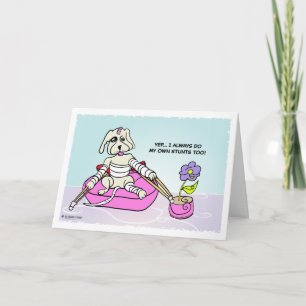 Stunt Dog Cartoon Personalised Get Well Card
