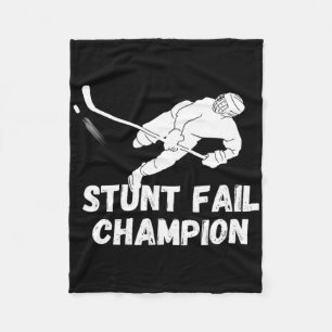 Stunt Fail Champion Funny Injury Recovery Ice Hock Fleece Blanket