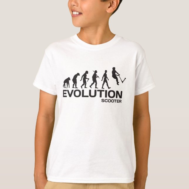 stunt SCOOTER EVOLUTION funny t-shirt boys kids (Front)