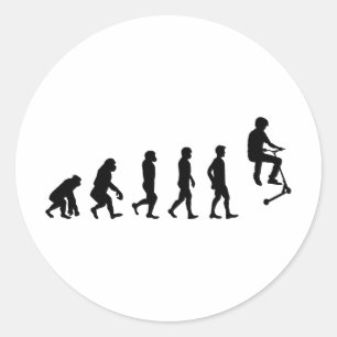 Stunt Scooter Freestyle Scootering Rider Evolution Classic Round Sticker