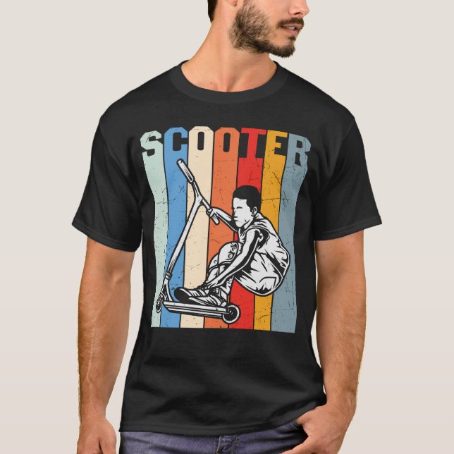 Stunt Scooter Scootering Retro Design T-Shirt (Front)