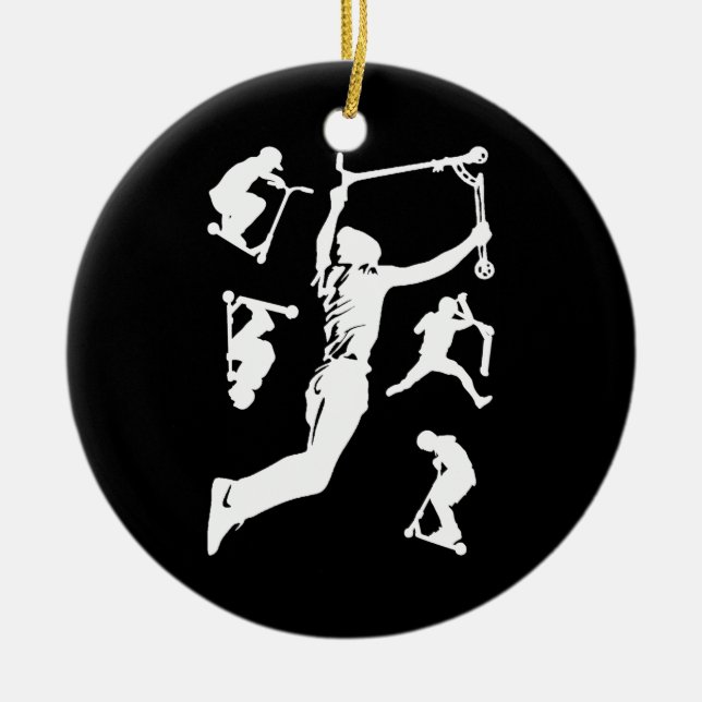 Stunt Scooter Scootering Tricks Ceramic Ornament (Front)
