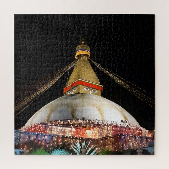 Stupa Boudhanath, Kathmandu at night - Nepal Jigsaw Puzzle (Vertical)