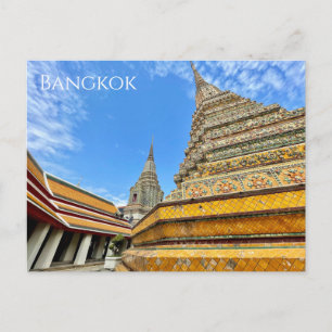 stupas wat pho bangkok postcard