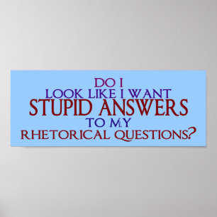 Stupid Answers to my Rhetorical Questions? Poster