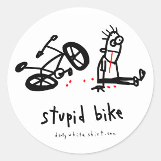 Stupid Bike Classic Round Sticker
