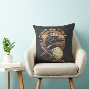 Stupid Canadian Wolf Bird Cushion