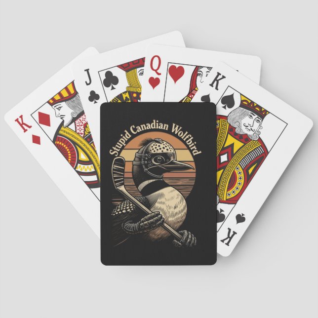 Stupid Canadian Wolf Bird Playing Cards (Back)