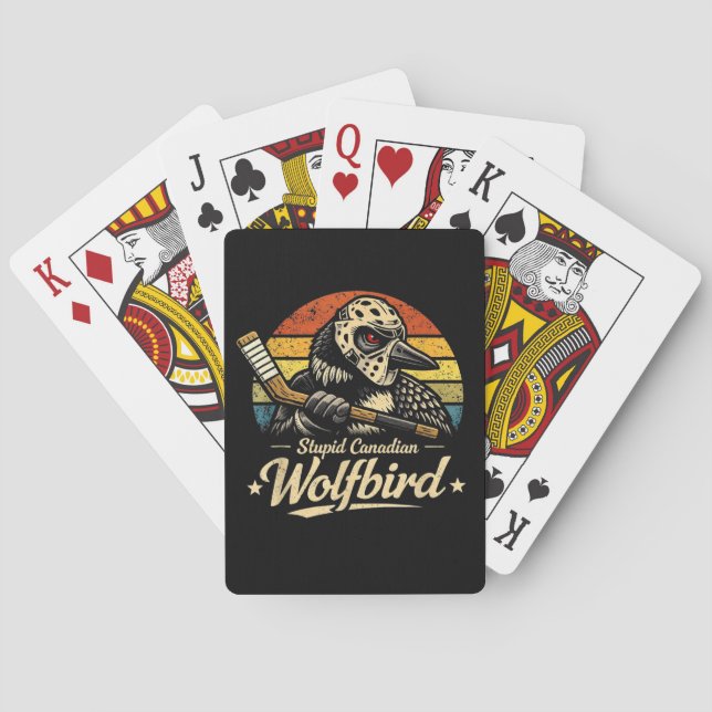 Stupid Canadian Wolf Bird  Playing Cards (Back)