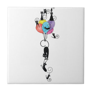 STUPID CATS 1 CERAMIC TILE