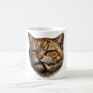 Stupid Cool Funny Cat Meme Smoking Cat cigarette  Coffee Mug