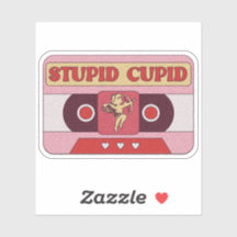 Stupid Cupid Cassette Tape - Valentine Sticker