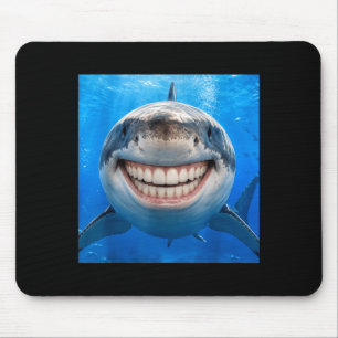 Stupid Graphic Silly Joke Shark Smiling Men Dad N Mouse Pad