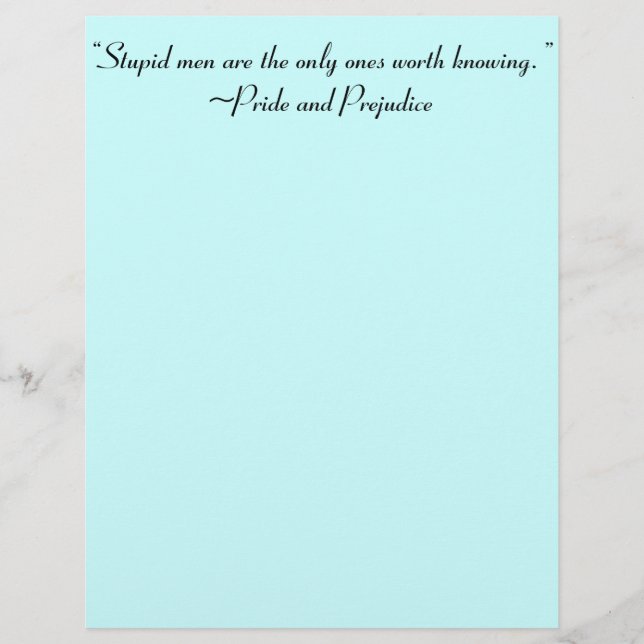 Stupid Men Worth Knowing Jane Austen Quote (Front)