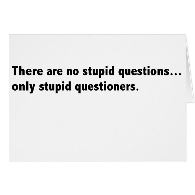 Stupid questions card blank (Front Horizontal)