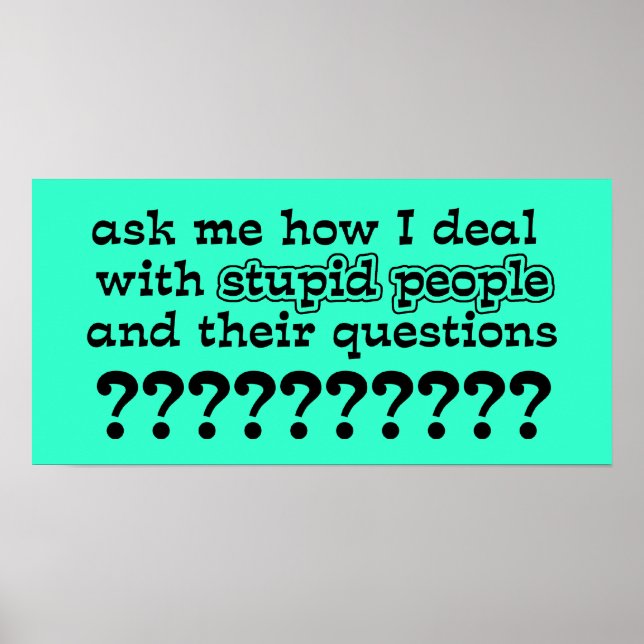 Stupid Questions Funny Poster Humour (Front)
