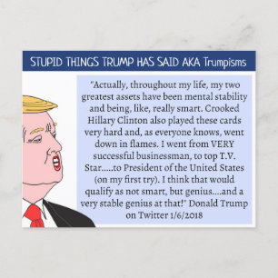 Stupid Things Trump has said Postcard Souvenir