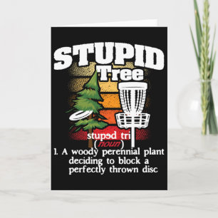 Stupid Tree Definition - Disc Golf Player Flying D Card