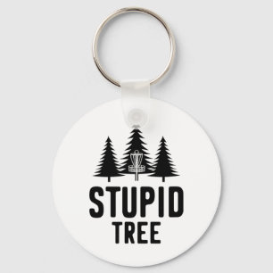 Stupid Tree Disc Golf Funny Frisbee Golf Gift Key Ring