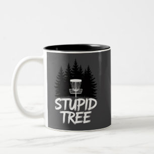 Stupid Tree Disc Golf Funny Frisbee Golf Golfer Two-Tone Coffee Mug