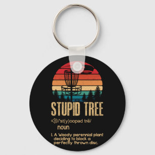 Stupid Tree Disc Golf Gift Frisbee Vintage Key Ring