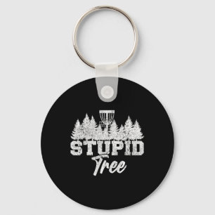 Stupid Tree Disc Golf Players Flying Disc Golfers Key Ring