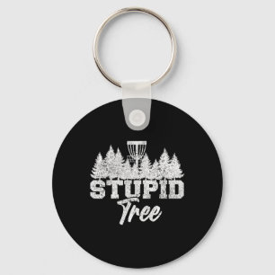 Stupid Tree Disc Golf Players Flying Disc Golfers Key Ring