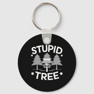 Stupid Tree Funny Disc Golf Frolf _1 Key Ring