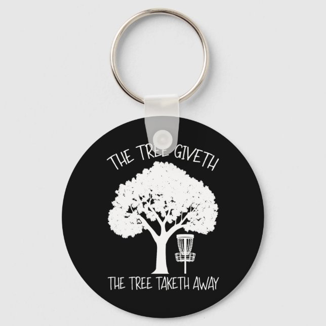 Stupid Tree Funny Disc Golf Frolf Disc Golf Sket T Key Ring (Front)